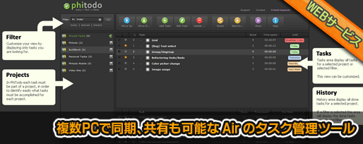 複数PCで同期、共有も可能な Air のタスク管理ツール