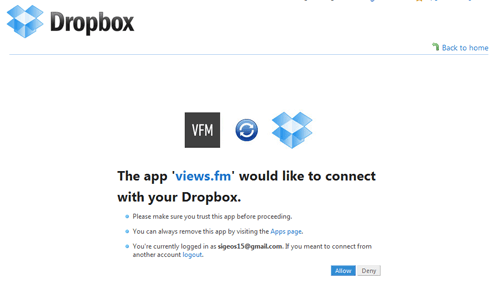 Dropboxの承認