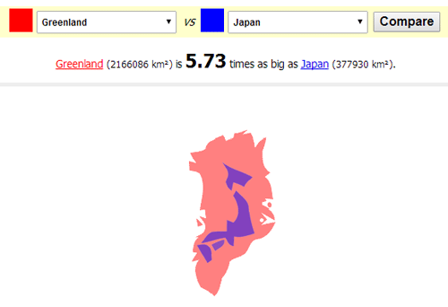 グリーンランドと日本を比較