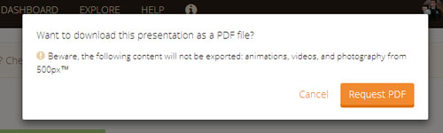 PDF形式でのエクスポート