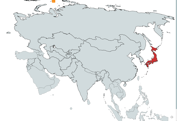 対象の国をクリックすることで指定可能