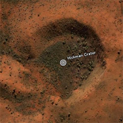 グーグルアースで見つかったオーストラリアのクレーター
